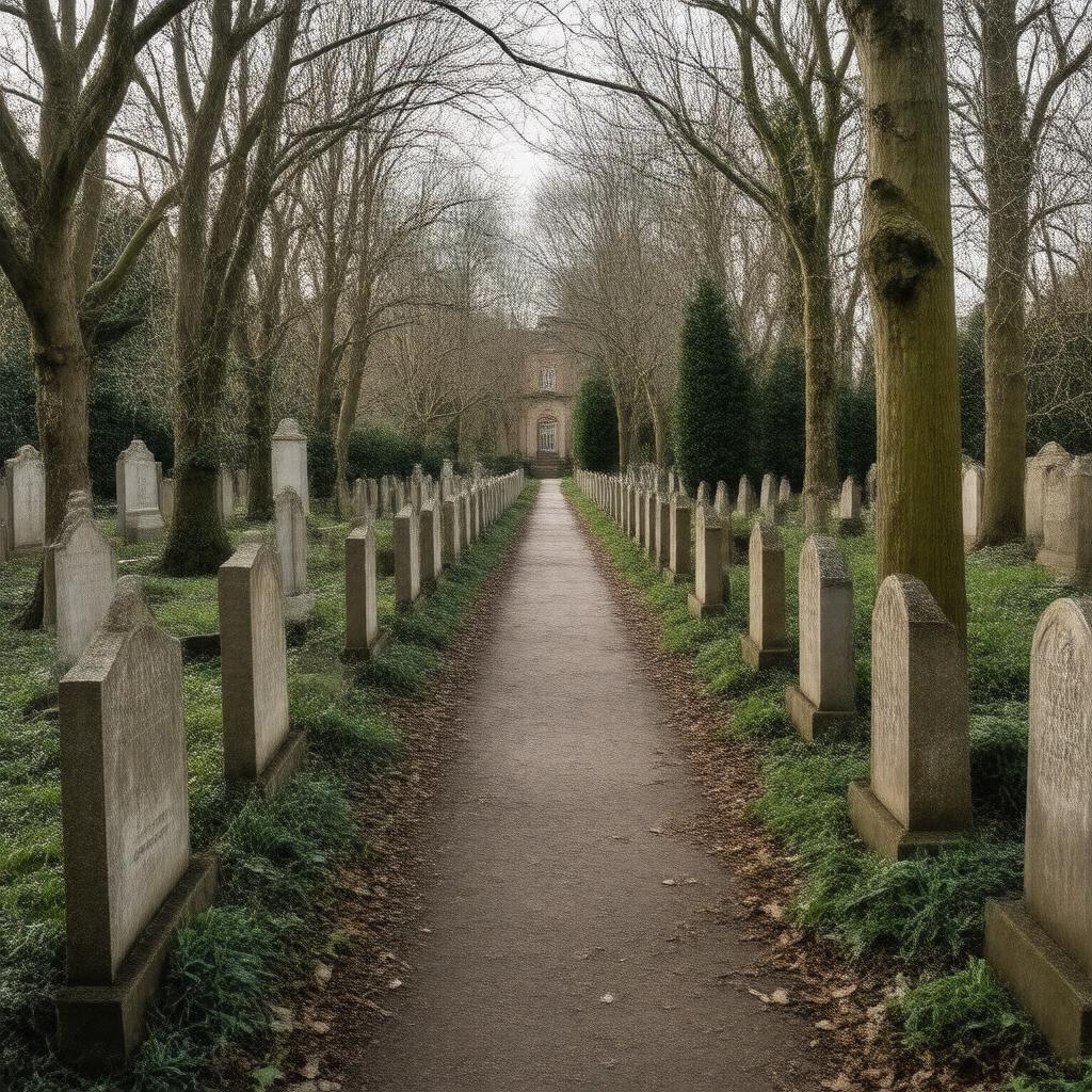 AI-created image of Assistens Cemetery, Copenhagen