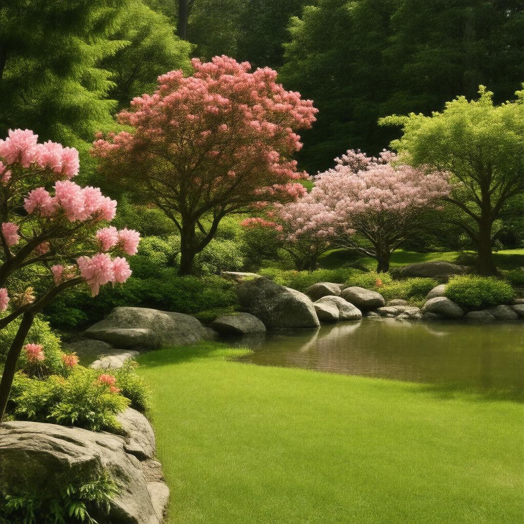 Click to view larger image AI-created image of Asticou Azalea Garden
