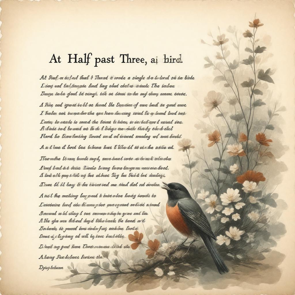 AI-created image of At Half past Three, a single Bird