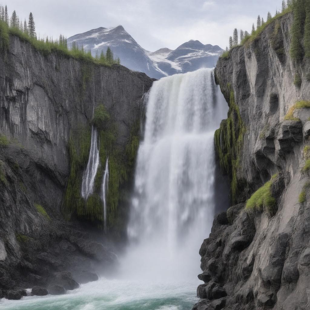 Click to view larger image AI-created image of Athabasca Falls