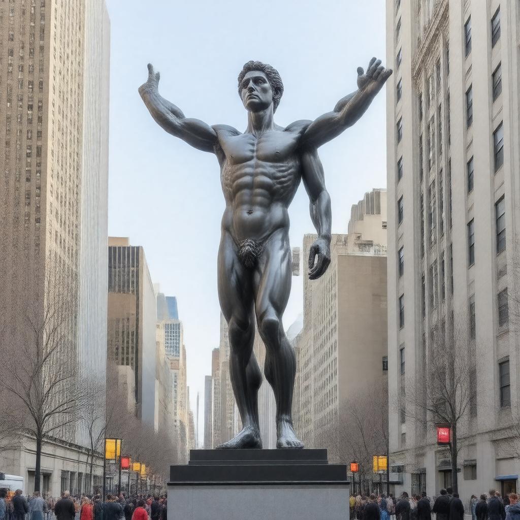 AI-created image of Atlas statue