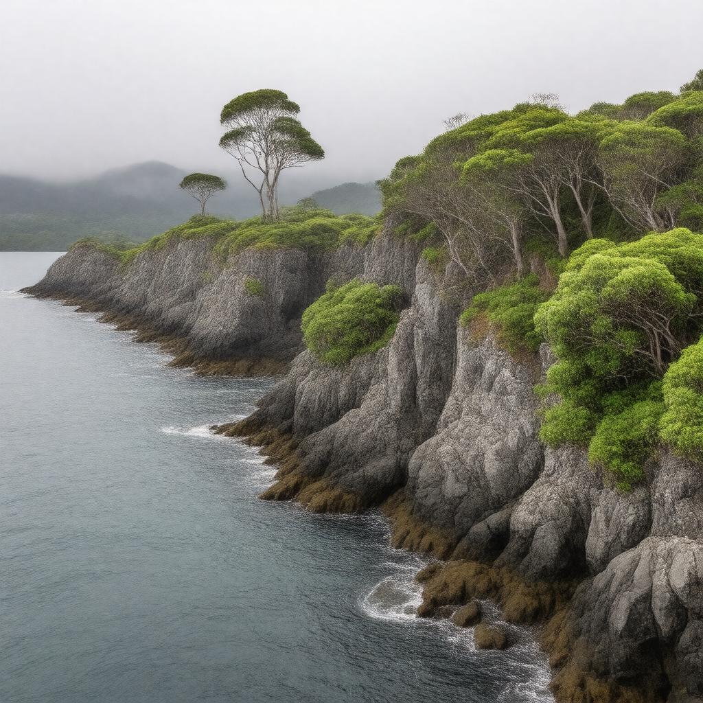 AI-created image of Auckland Islands