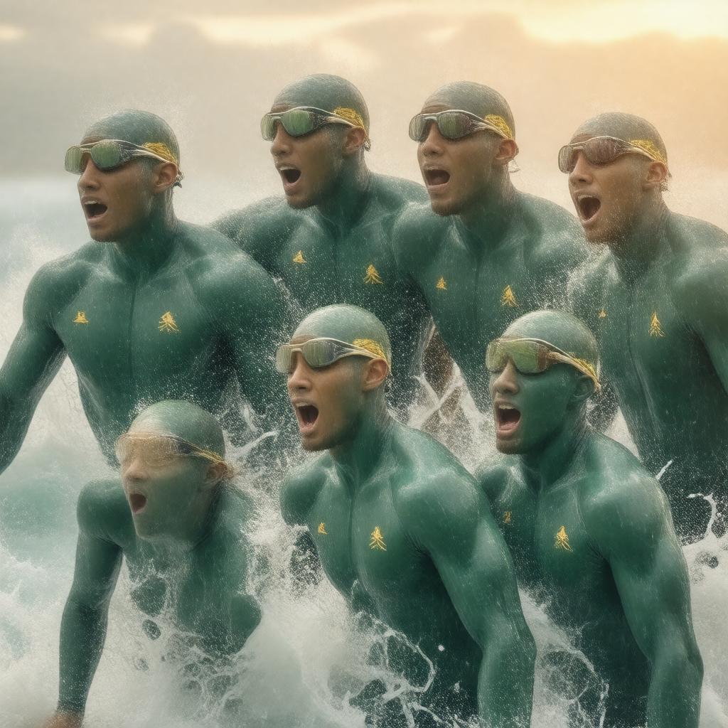 AI-created image of Australia swimming team
