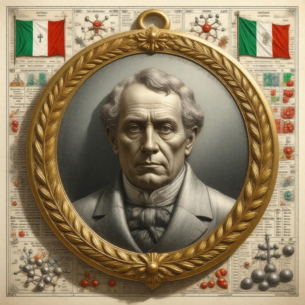 Click to view larger image AI-created image of Avogadro Medal