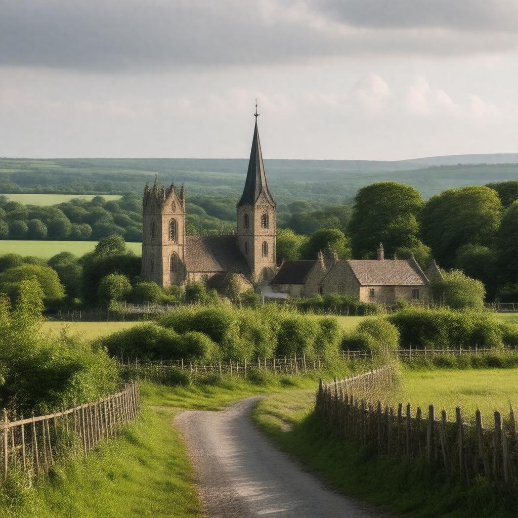 AI-created image of Ayot St Lawrence, Hertfordshire, England