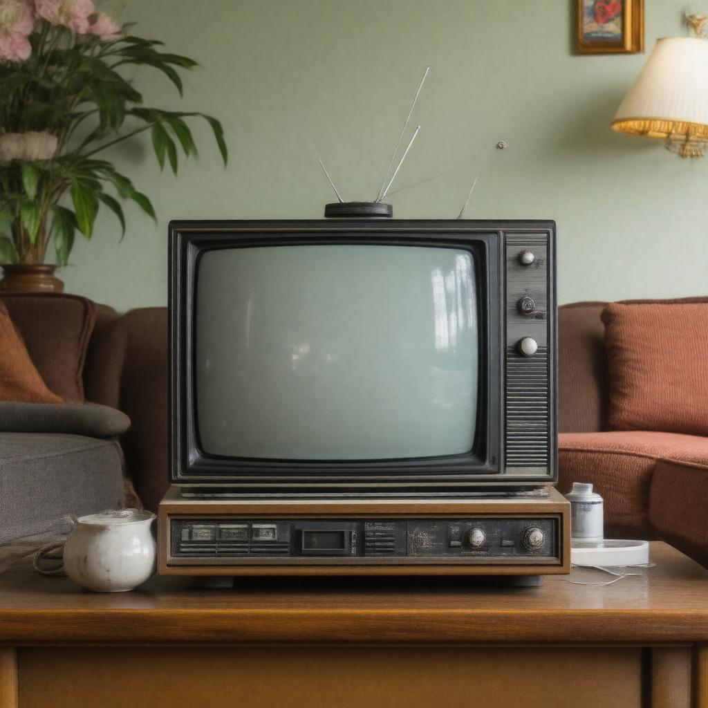 AI-created image of BBC television, 1977