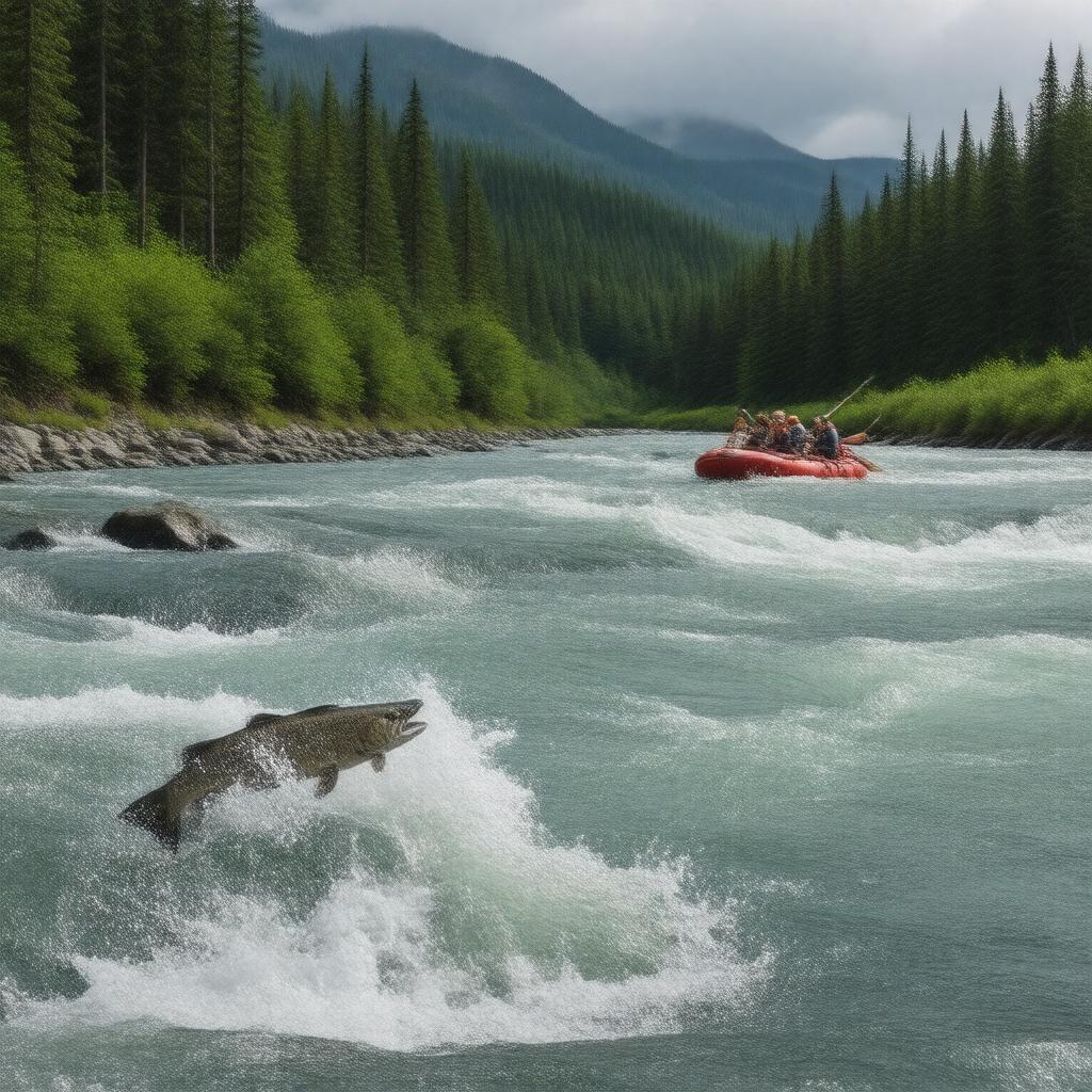 Click to view larger image AI-created image of Babine River