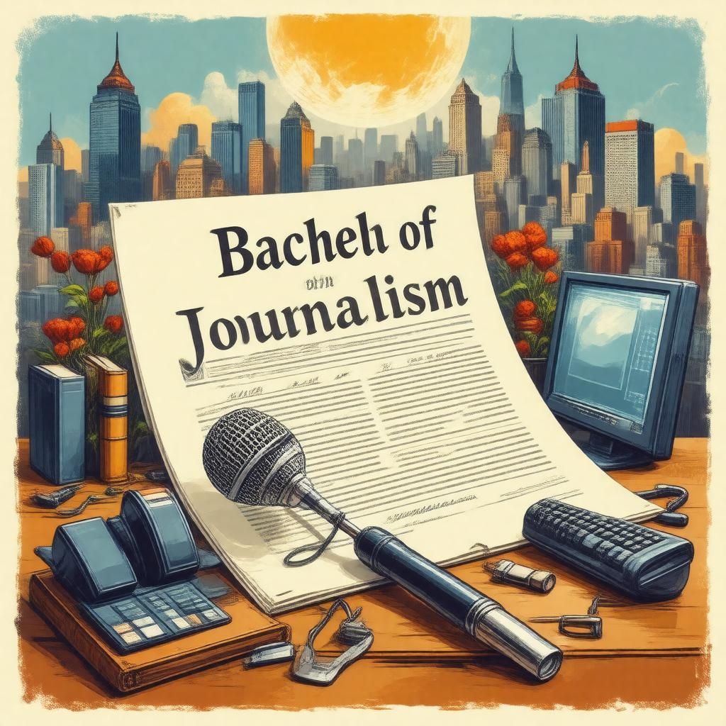 Click to view larger image AI-created image of Bachelor of Journalism