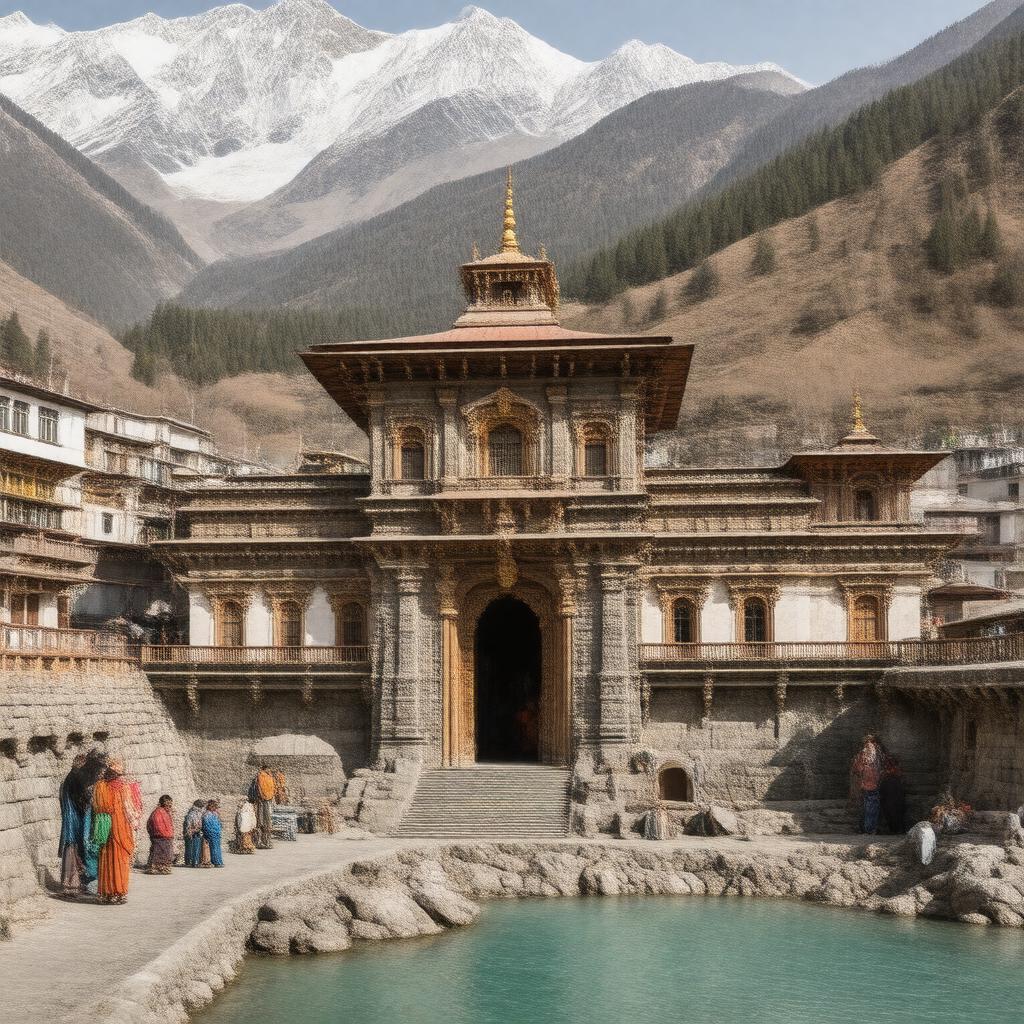 AI-created image of Badrinath Temple