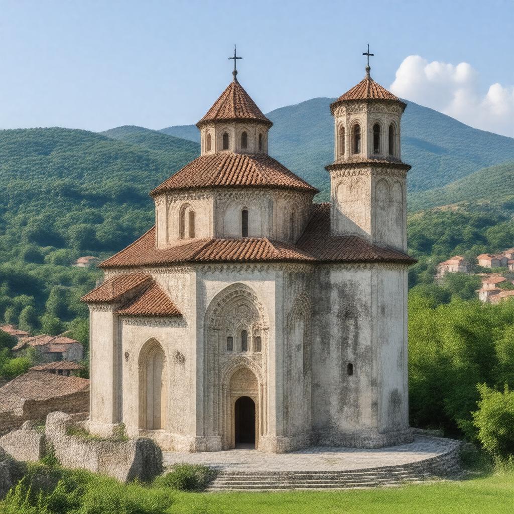 Click to view larger image AI-created image of Bagrati Cathedral and Gelati Monastery