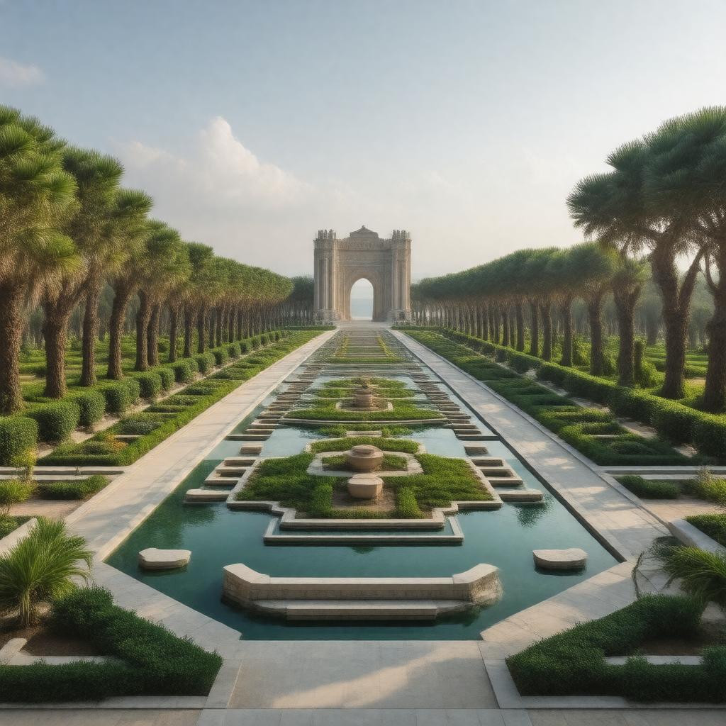 Click to view larger image AI-created image of Baháʼí Gardens