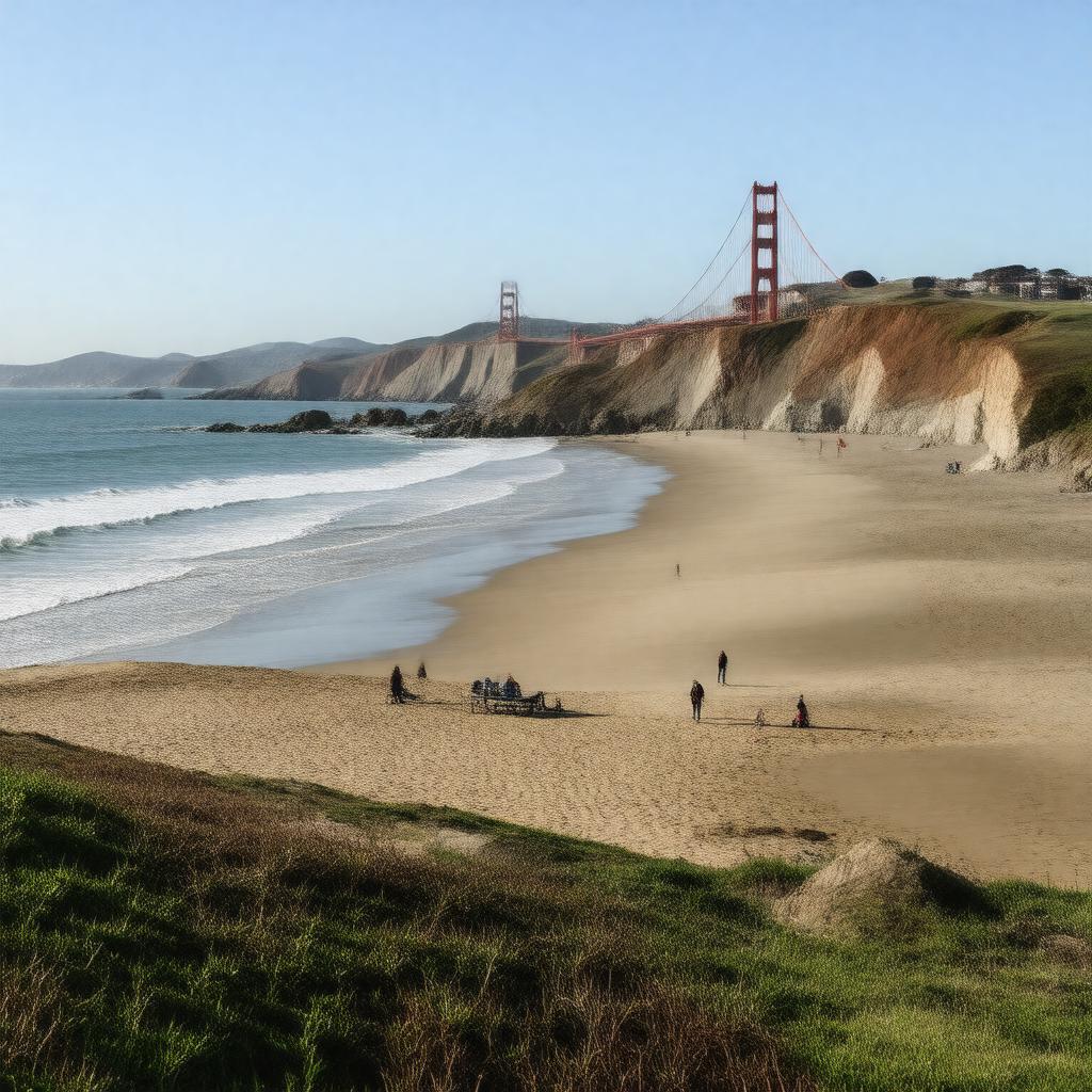 AI-created image of Baker Beach