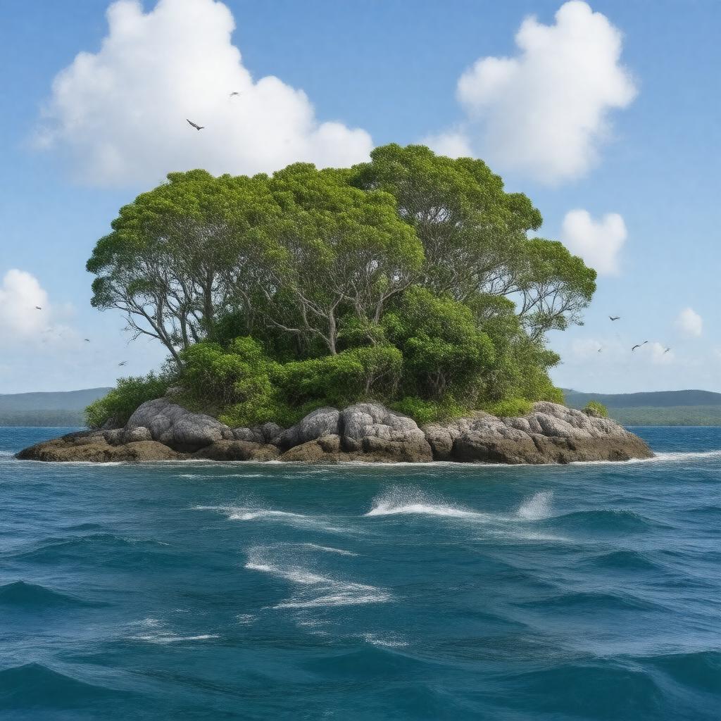 AI-created image of Baker Island National Wildlife Refuge