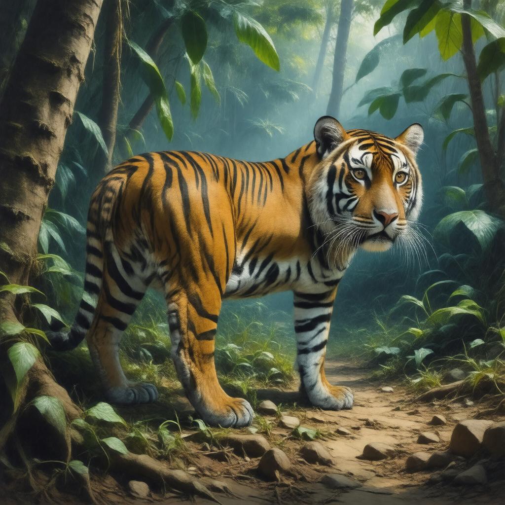 Click to view larger image AI-created image of Bali tiger
