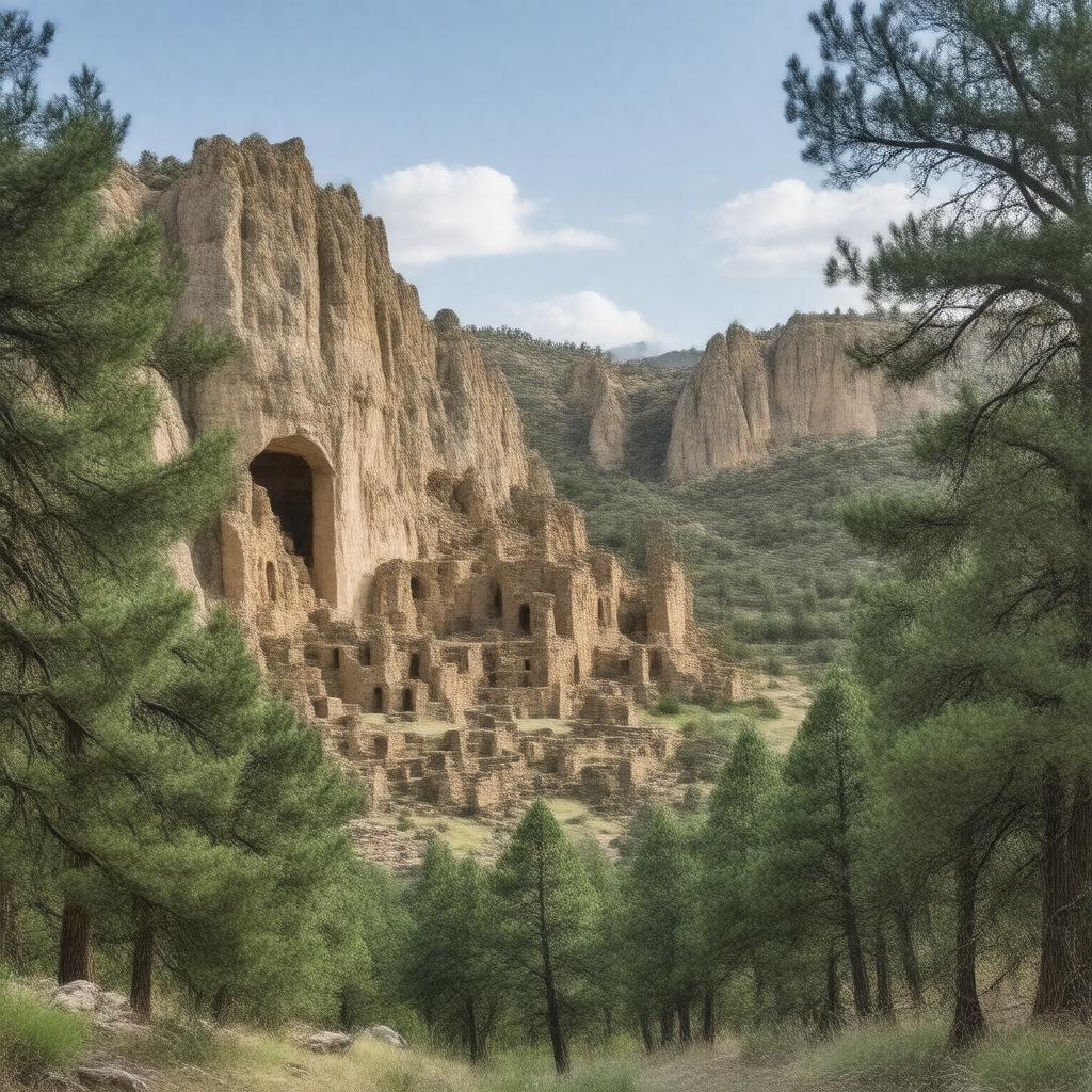 AI-created image of Bandelier National Monument