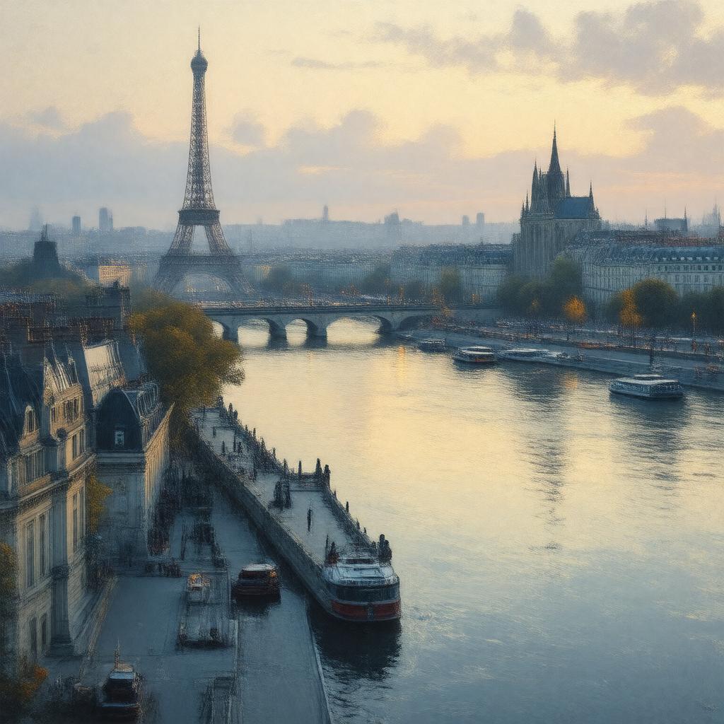 AI-created image of Banks of the Seine