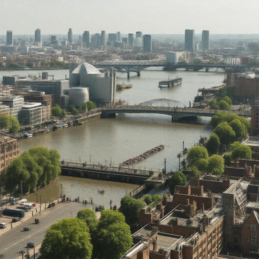 Click to view larger image AI-created image of Bankside, London, England