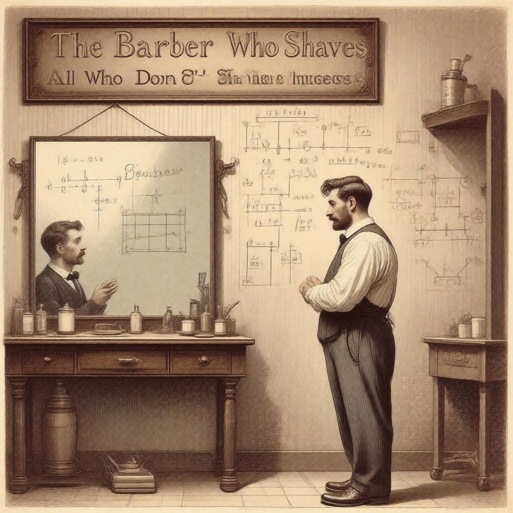 AI-created image of Barber paradox
