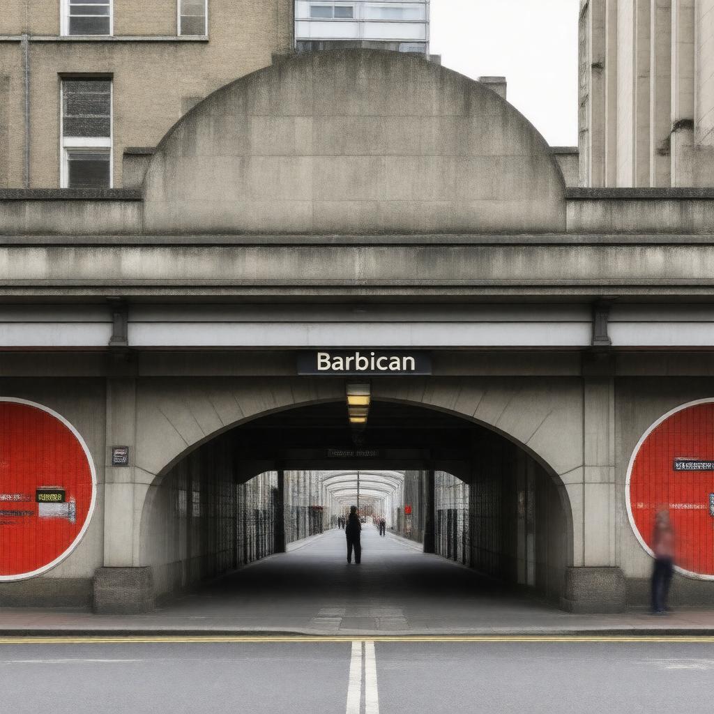 AI-created image of Barbican tube station