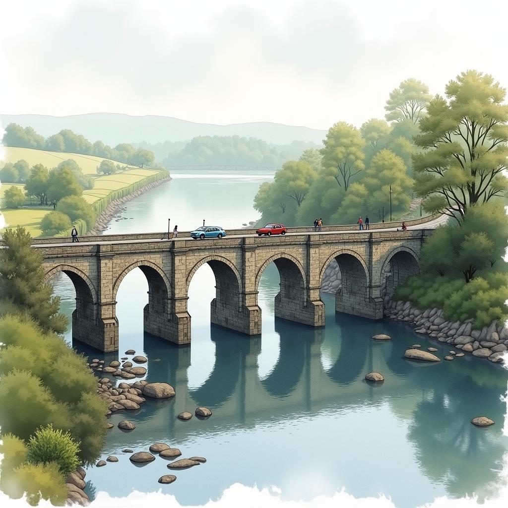 Click to view larger image AI-created image of Barnstaple Long Bridge