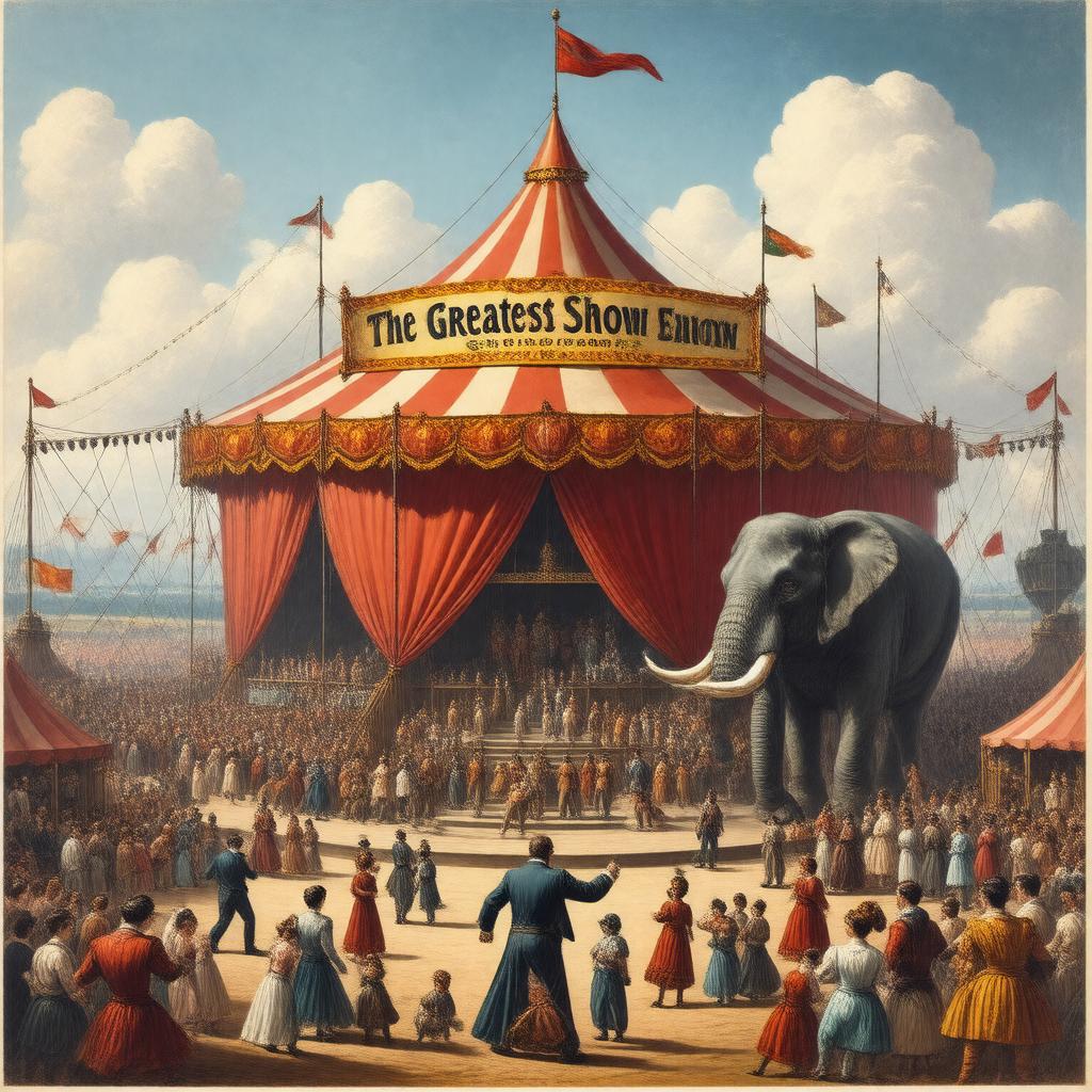 Click to view larger image AI-created image of Barnum & Bailey's Greatest Show on Earth
