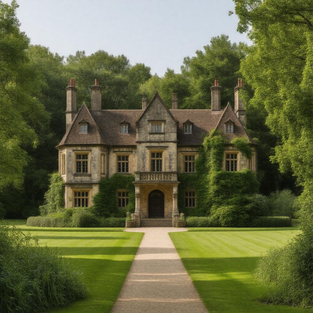 AI-created image of Barnwell Manor, Northamptonshire, England