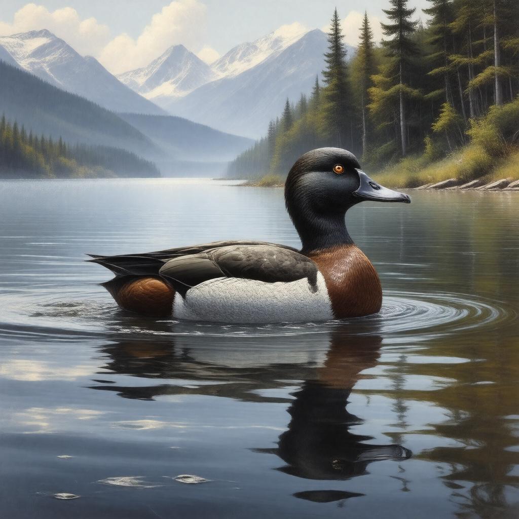AI-created image of Barrow's goldeneye