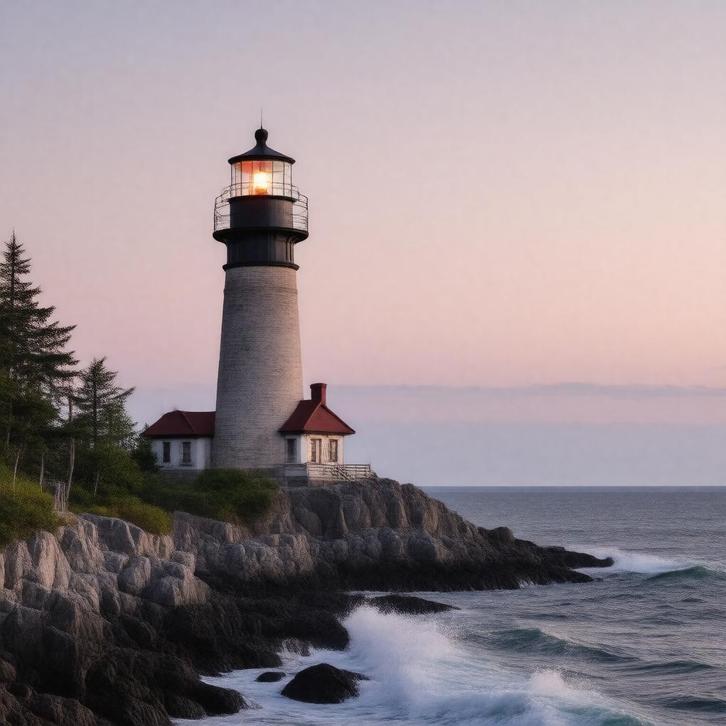 Click to view larger image AI-created image of Bass Harbor Head Lighthouse