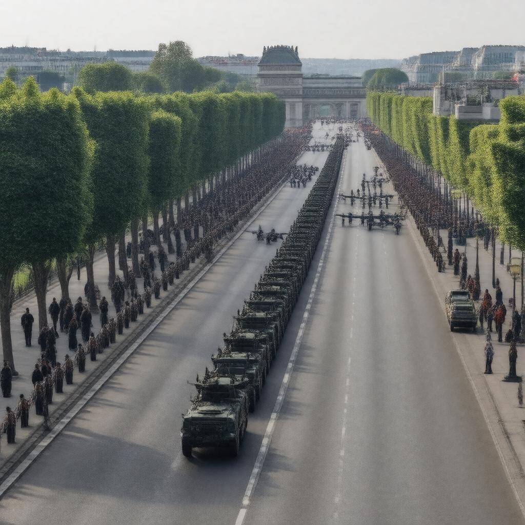 Click to view larger image AI-created image of Bastille Day Parade
