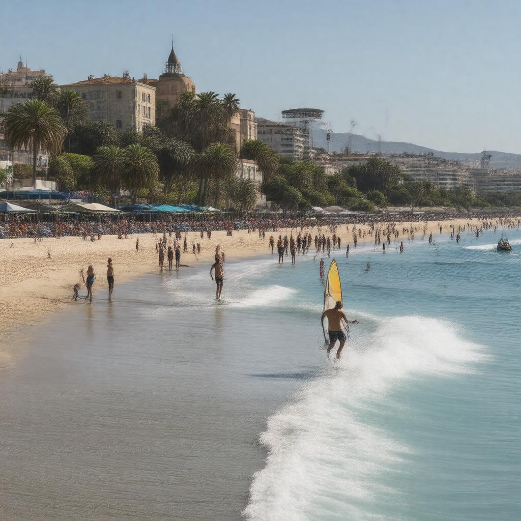 Click to view larger image AI-created image of Bat Galim Beach