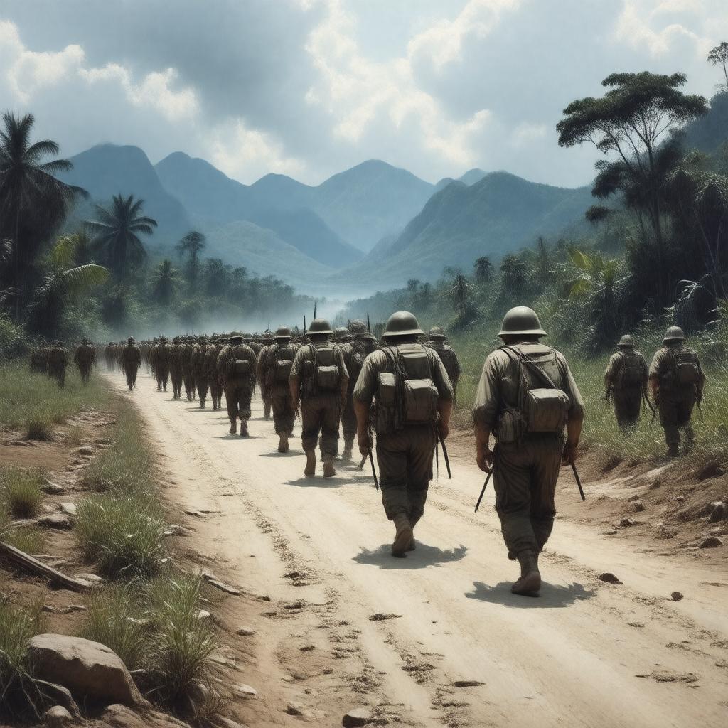 AI-created image of Bataan Death March