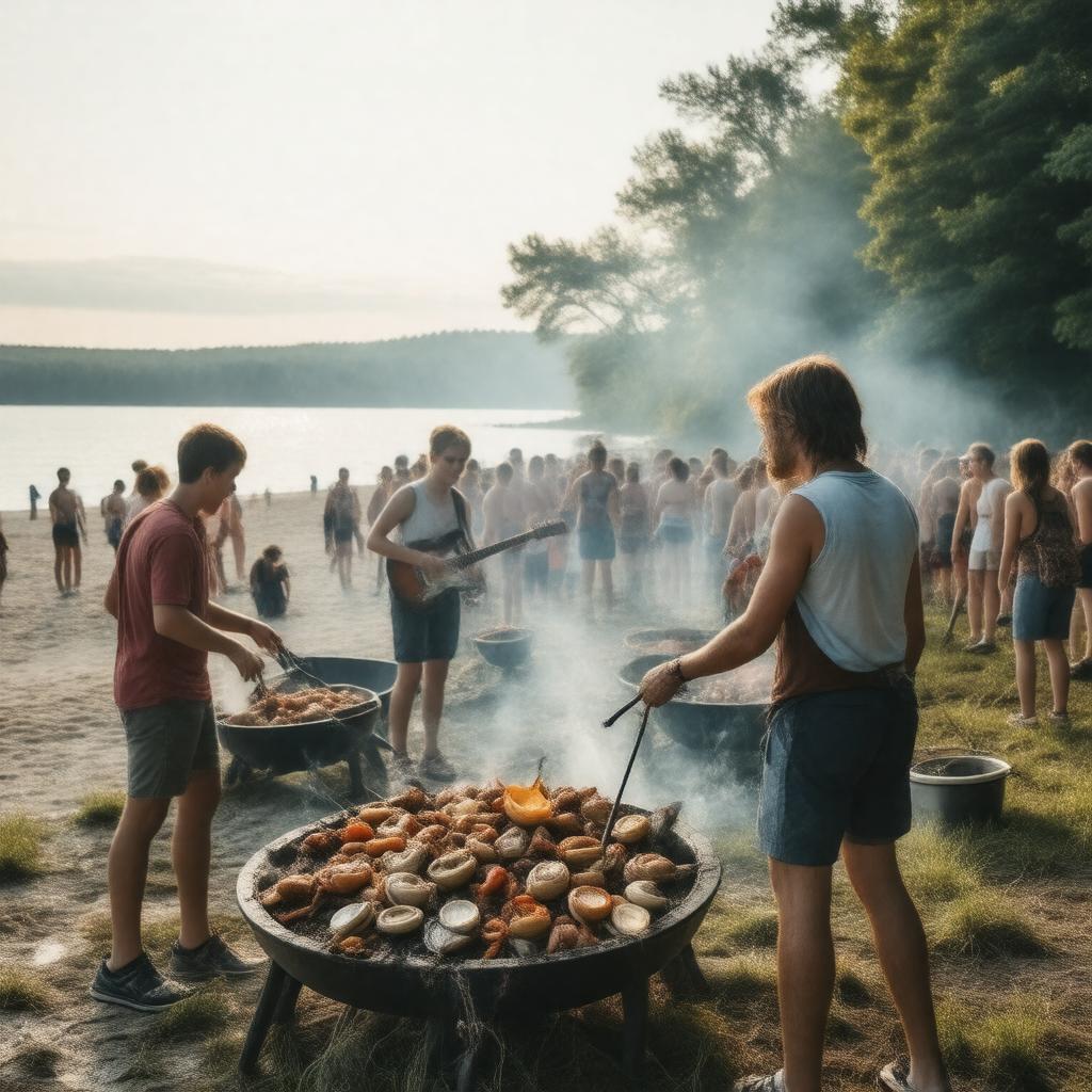 Click to view larger image AI-created image of Bates Outing Club Clambake