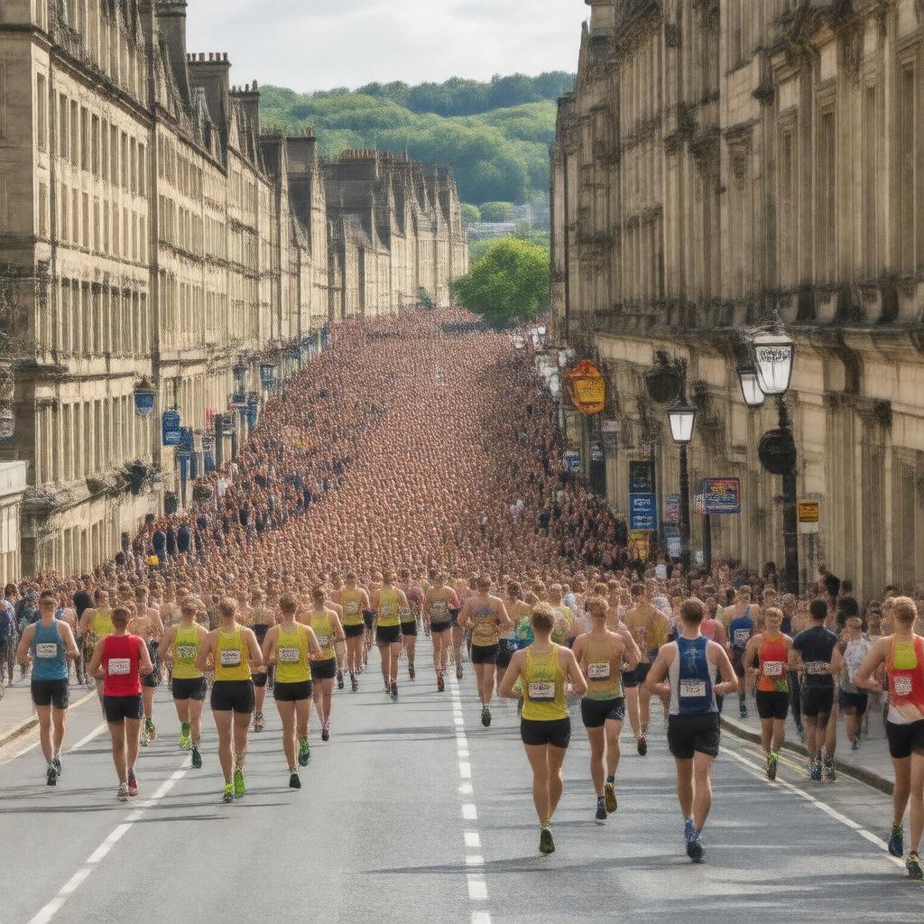 Click to view larger image AI-created image of Bath Half Marathon