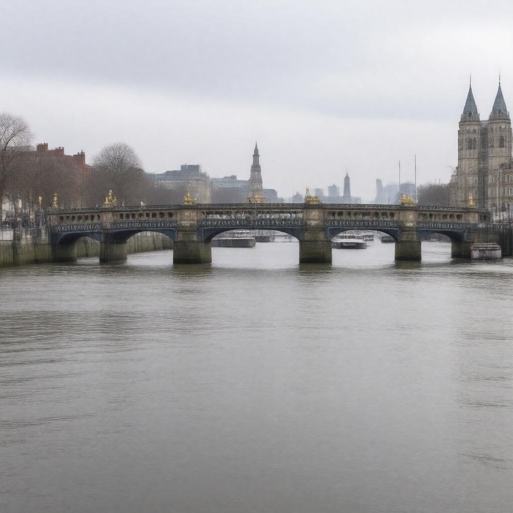 Click to view larger image AI-created image of Battersea Bridge