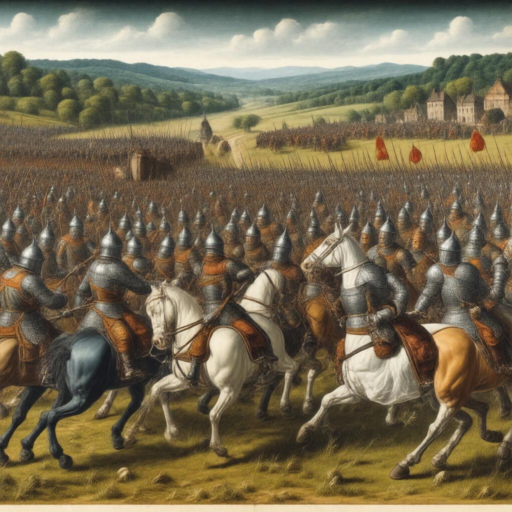 Click to view larger image AI-created image of Battle of Evesham