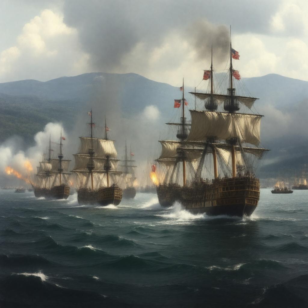 Click to view larger image AI-created image of Battle of Lake Champlain