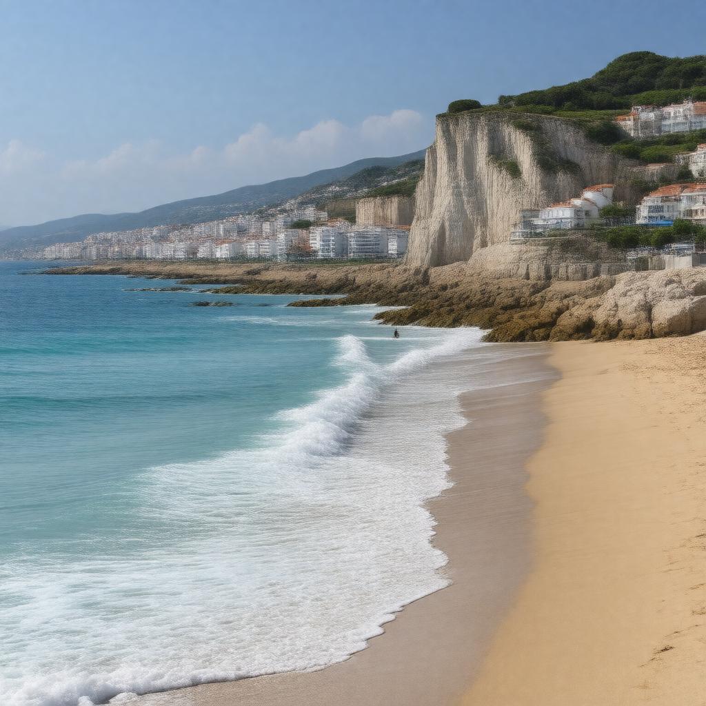 Click to view larger image AI-created image of Bay of Biscay coast