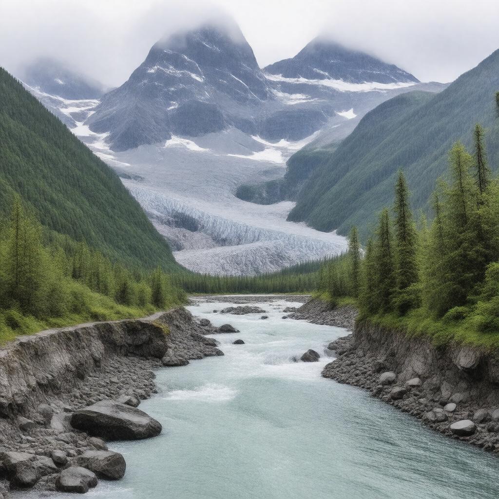 AI-created image of Bear Glacier