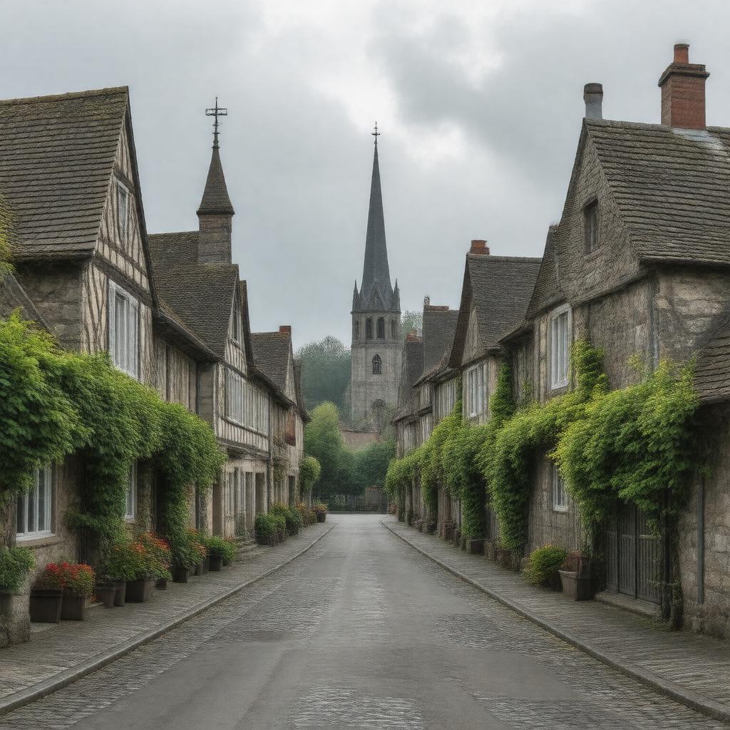 AI-created image of Beaumont-en-Auge, France
