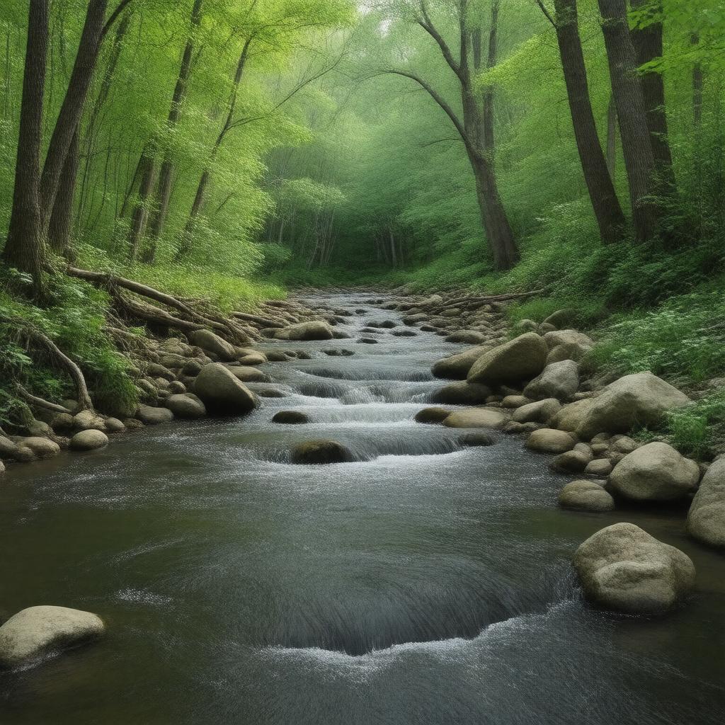 Click to view larger image AI-created image of Beaver Brook (tributary of Nashua River, Massachusetts)