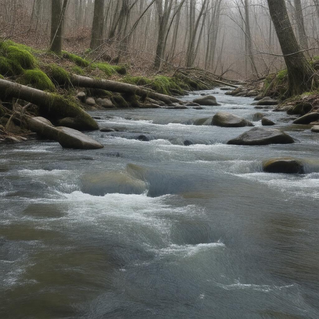 AI-created image of Beaver Brook (tributary of Pequest River, New Jersey)