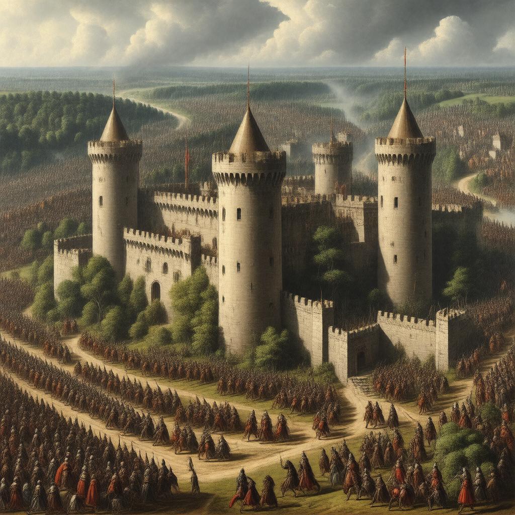 AI-created image of Bedford Castle siege (1224)