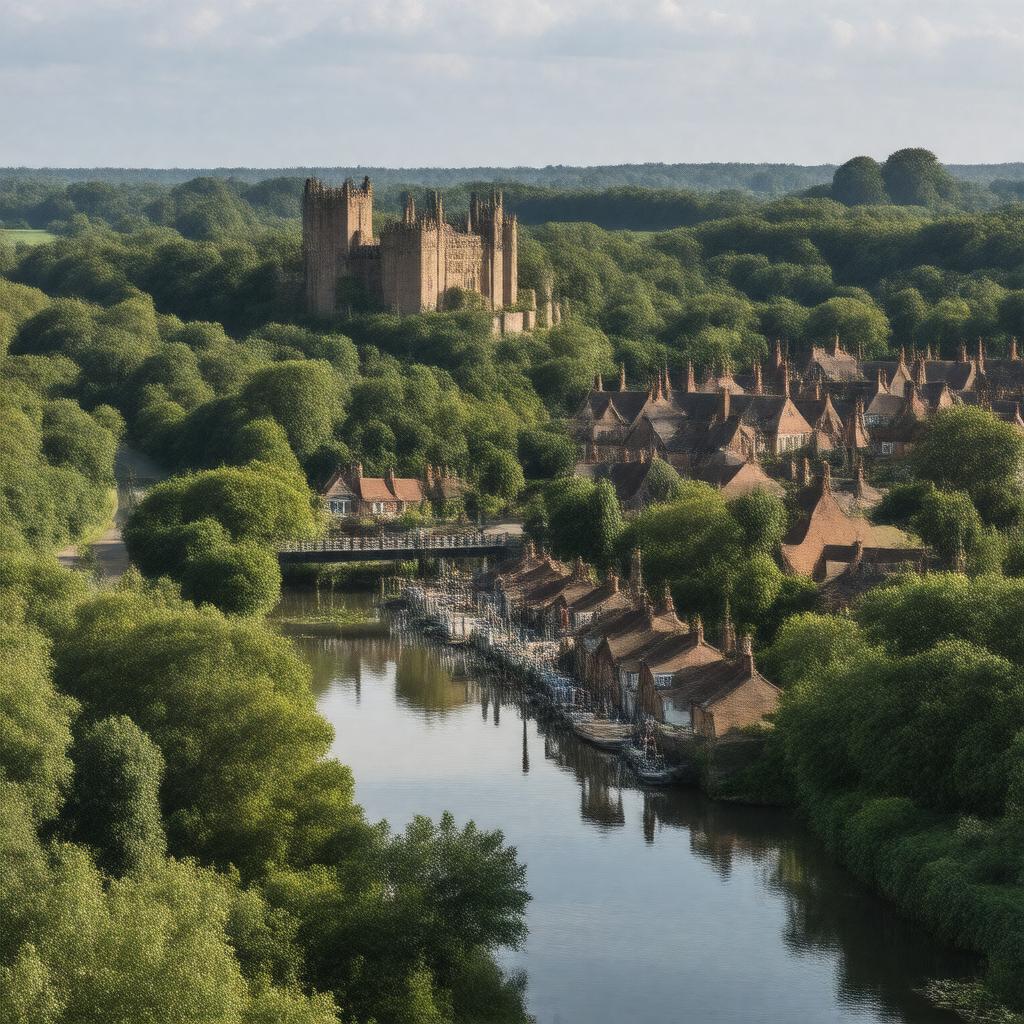 AI-created image of Beeston, Nottinghamshire, England