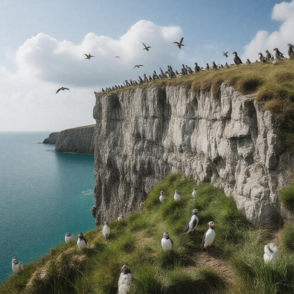 Click to view larger image AI-created image of Bempton Cliffs