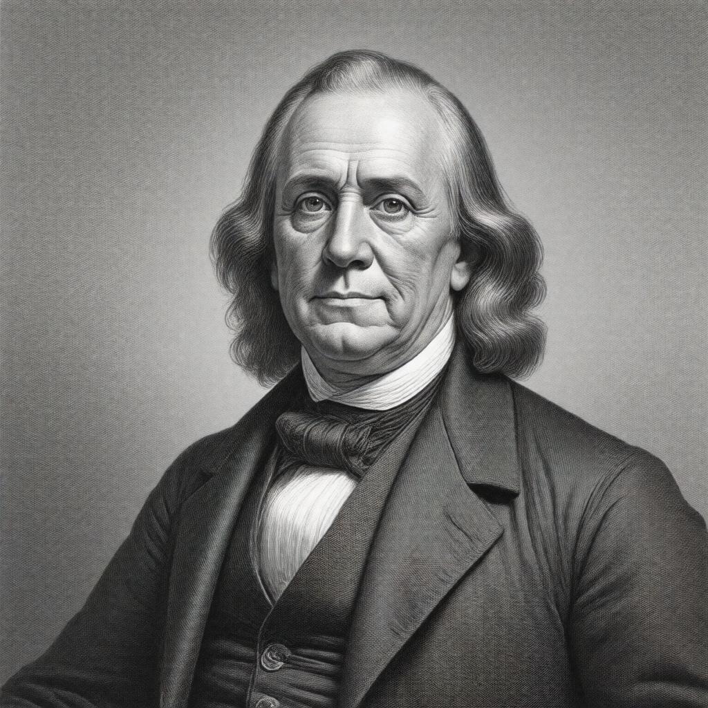 Click to view larger image AI-created image of Benjamin Franklin Folger