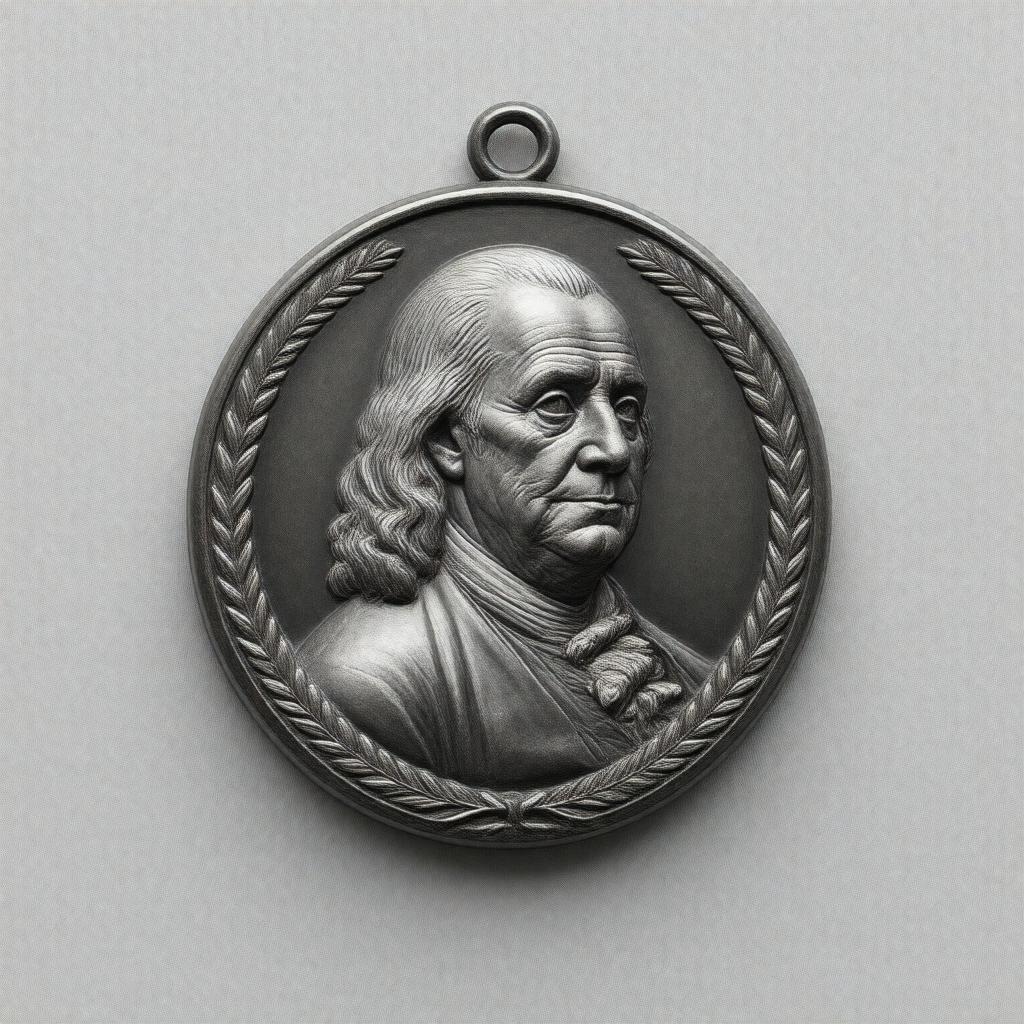 Click to view larger image AI-created image of Benjamin Franklin Medal in Computer and Cognitive Science