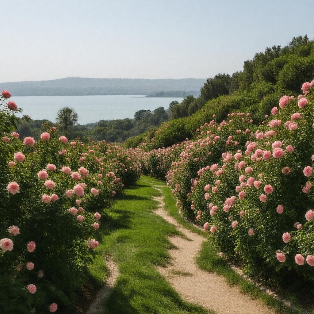 Click to view larger image AI-created image of Berkeley Rose Garden