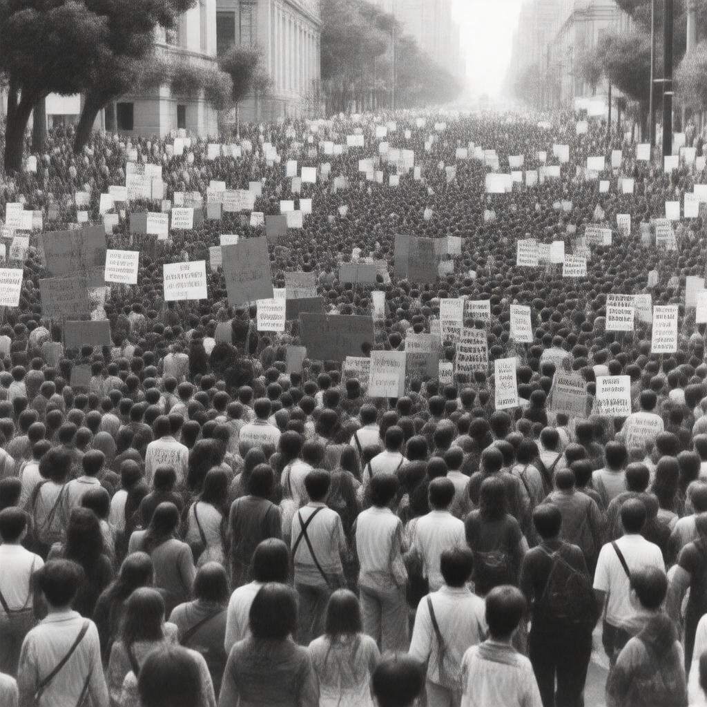AI-created image of Berkeley protests of the 1960s