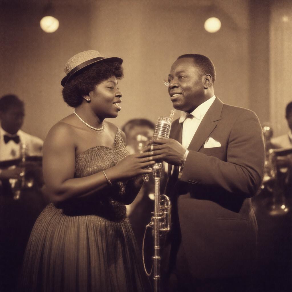 AI-created image of Bessie Smith and Louis Armstrong, 1925