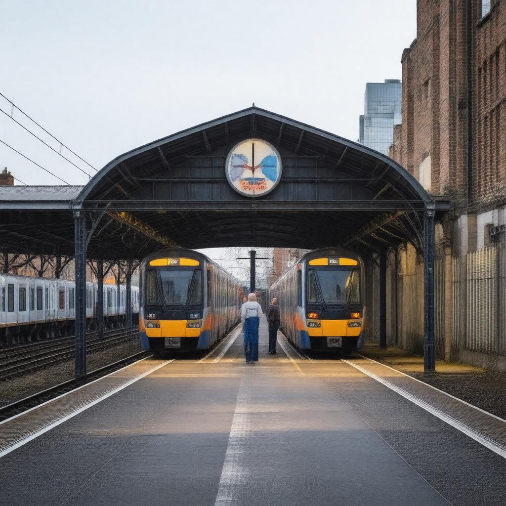 AI-created image of Bethnal Green railway station